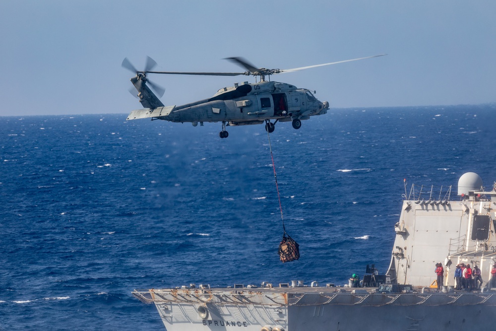 Vertical Replenishment Aboard the USS Cole