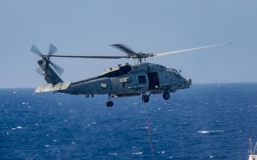 Vertical Replenishment Aboard the USS Cole