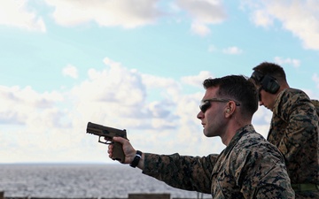 24th MEU (SOC) Conducts Small Arms Qualifications Aboard the USS Oak Hill (LSD 51)