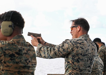 24th MEU (SOC) Conducts Small Arms Qualifications Aboard the USS Oak Hill (LSD 51)