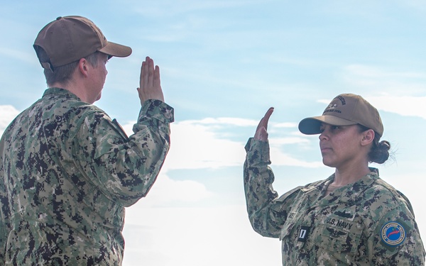 NC1 Clarke Reenlists at Flamingo Cay