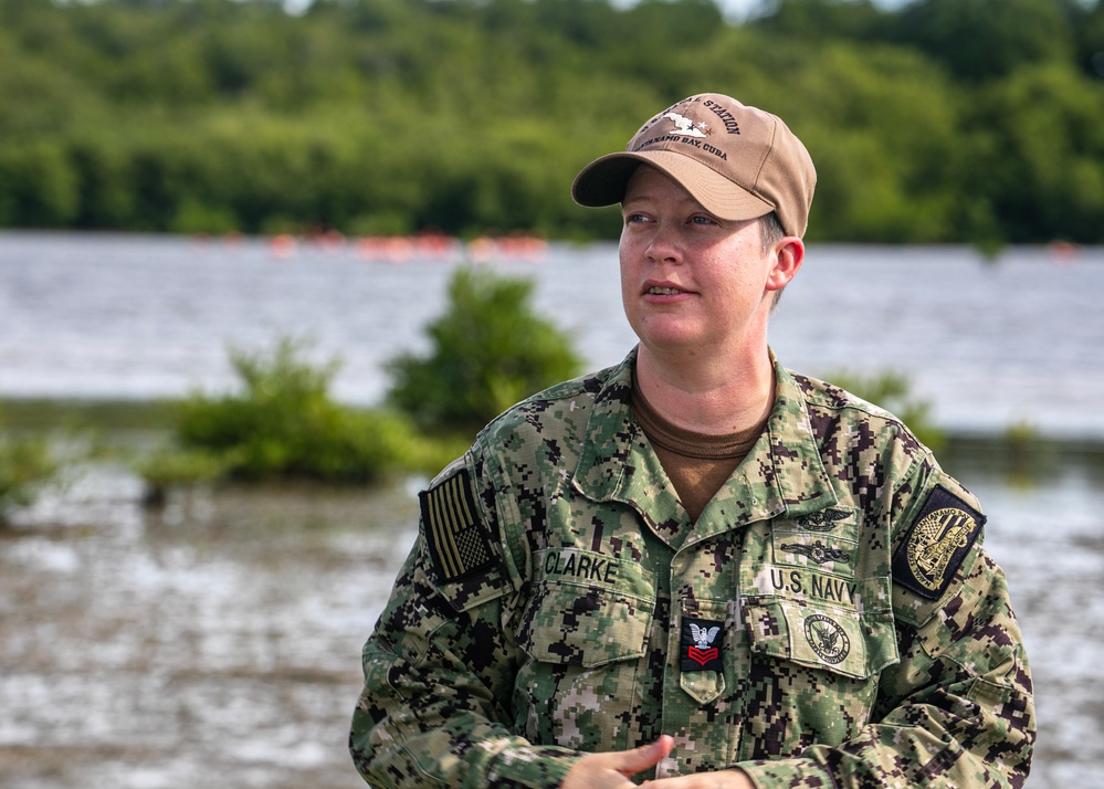 NC1 Clarke Reenlists at Flamingo Cay