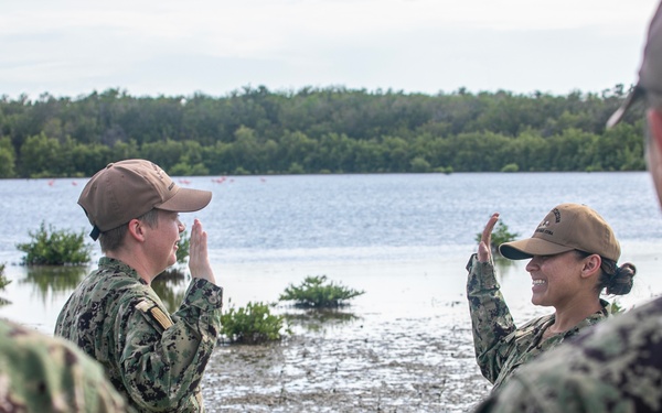 NC1 Clarke Reenlists at Flamingo Cay