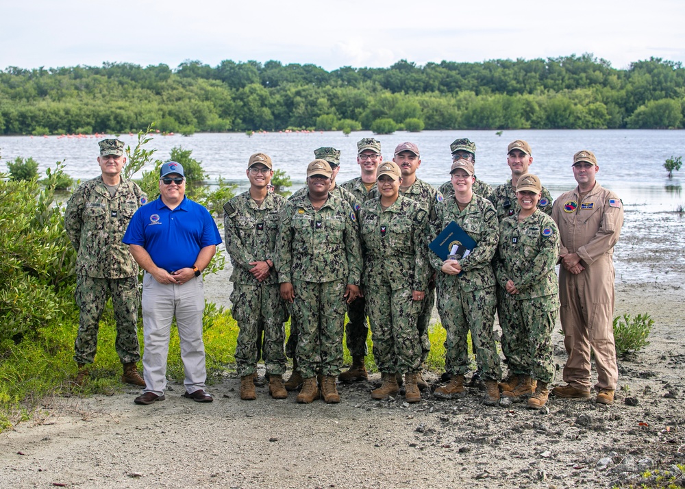 NC1 Clarke Reenlists at Flamingo Cay