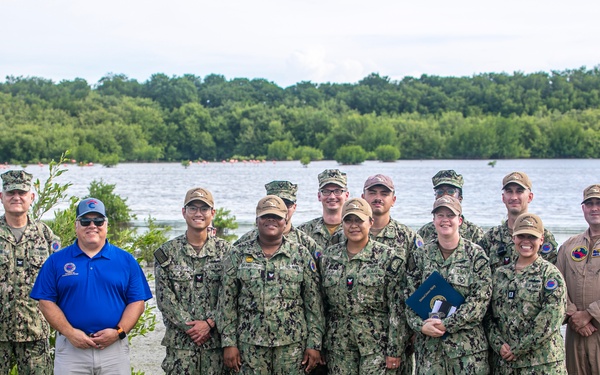 NC1 Clarke Reenlists at Flamingo Cay