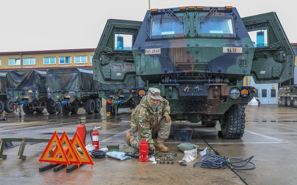 2CR Soldiers prepare for live fire exercise during Dynamic Front 25