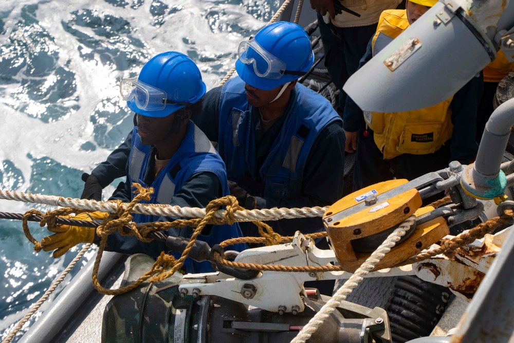 Frank E. Petersen Jr. conducts replenishment-at-sea