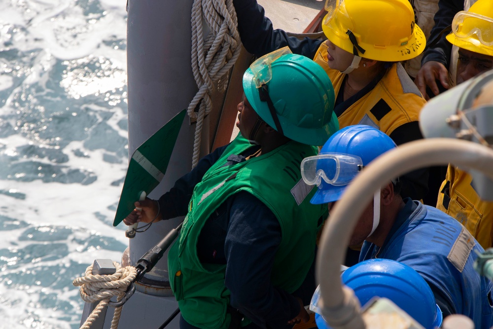 Frank E. Petersen Jr. conducts replenishment-at-sea