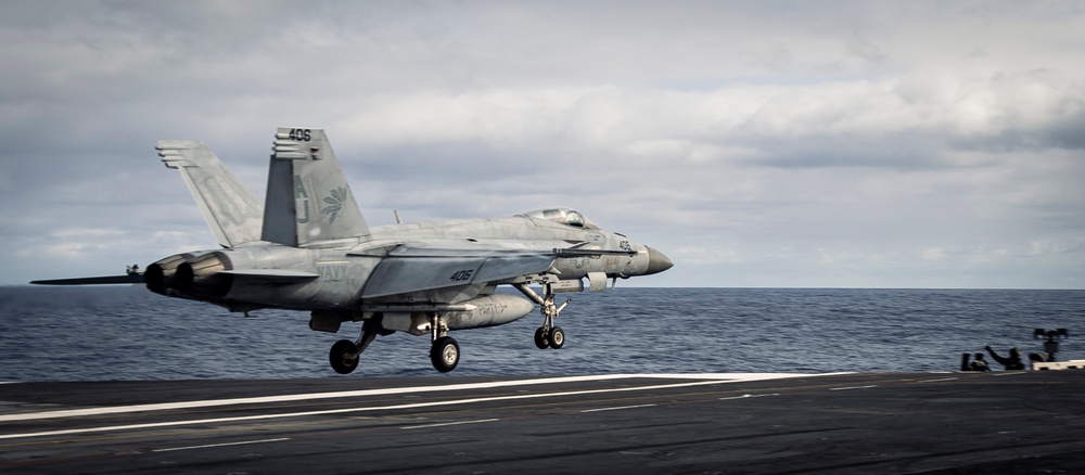 Golden Warriors' F/A-18E Launches From USS Gerald R. Ford (CVN 78)