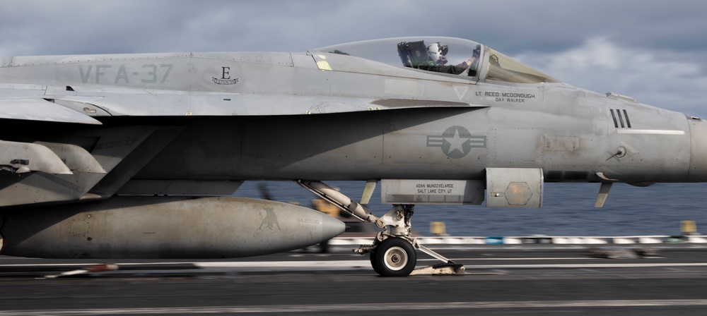 Golden Warriors' F/A-18E Launches From USS Gerald R. Ford (CVN 78)