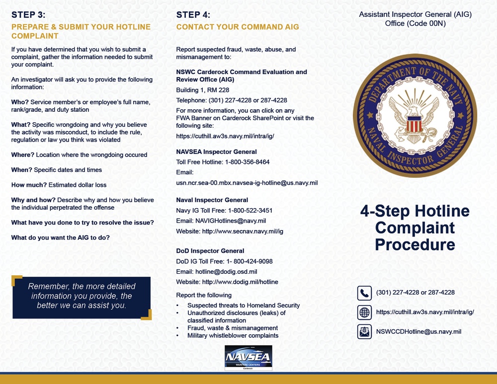 Assistant Inspector General’s Office Trifold