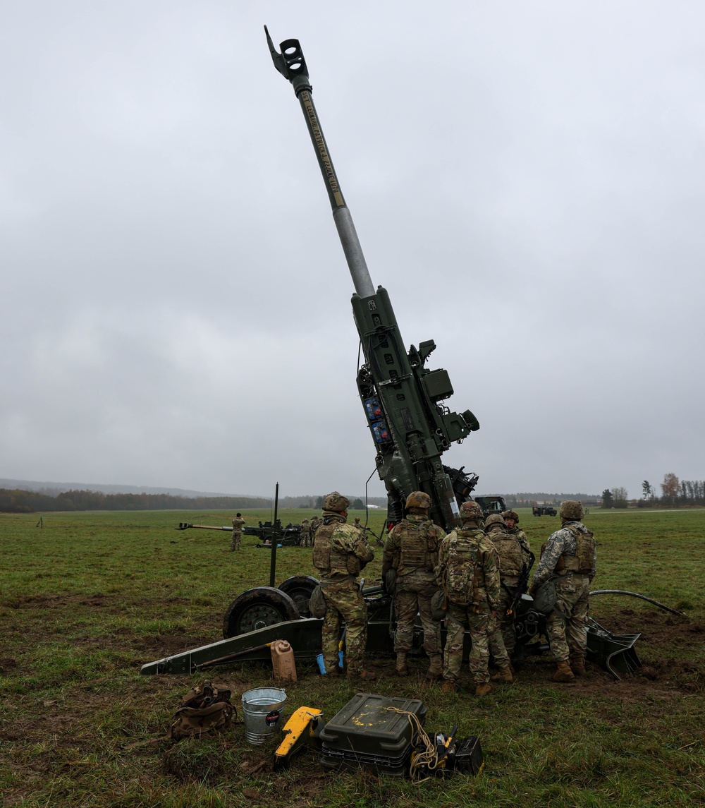 U.S. Soldiers emplace and prepare for Dynamic Front 25 live fire