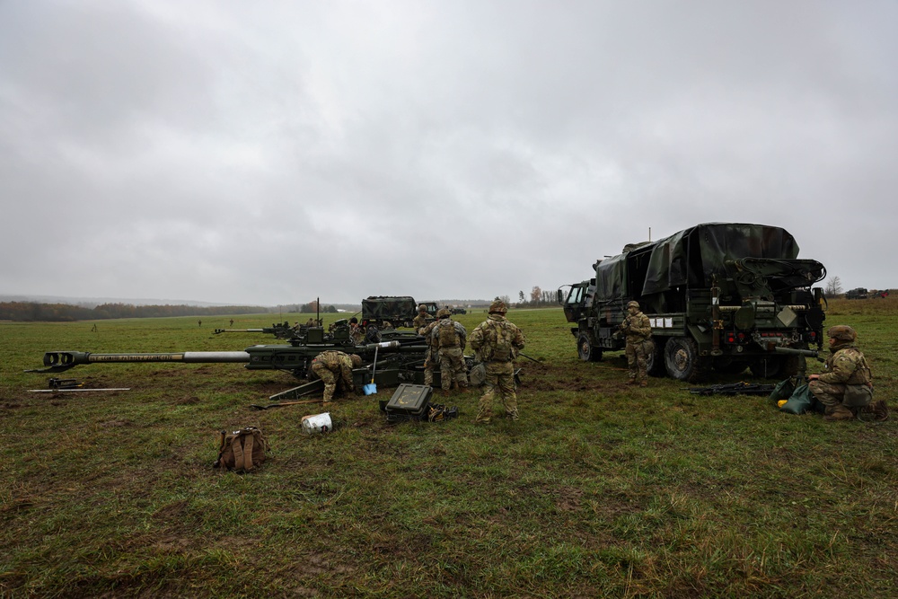 U.S. Soldiers emplace and prepare for Dynamic Front 25 live fire