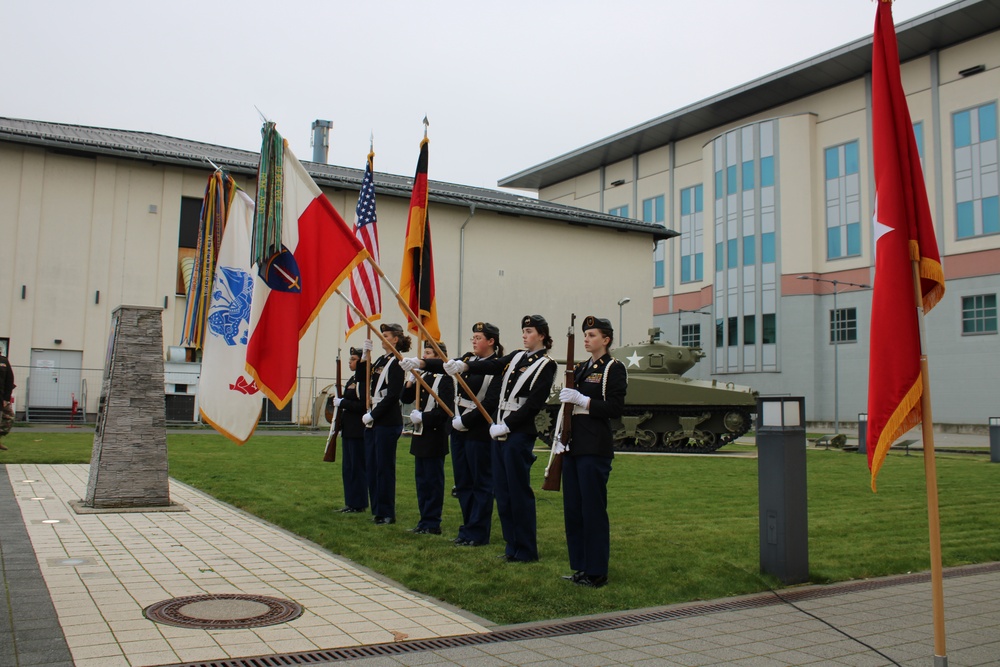 Wiesbaden High School JROTC honors veterans during U.S. Army Europe and Africa Veterans Day Observance