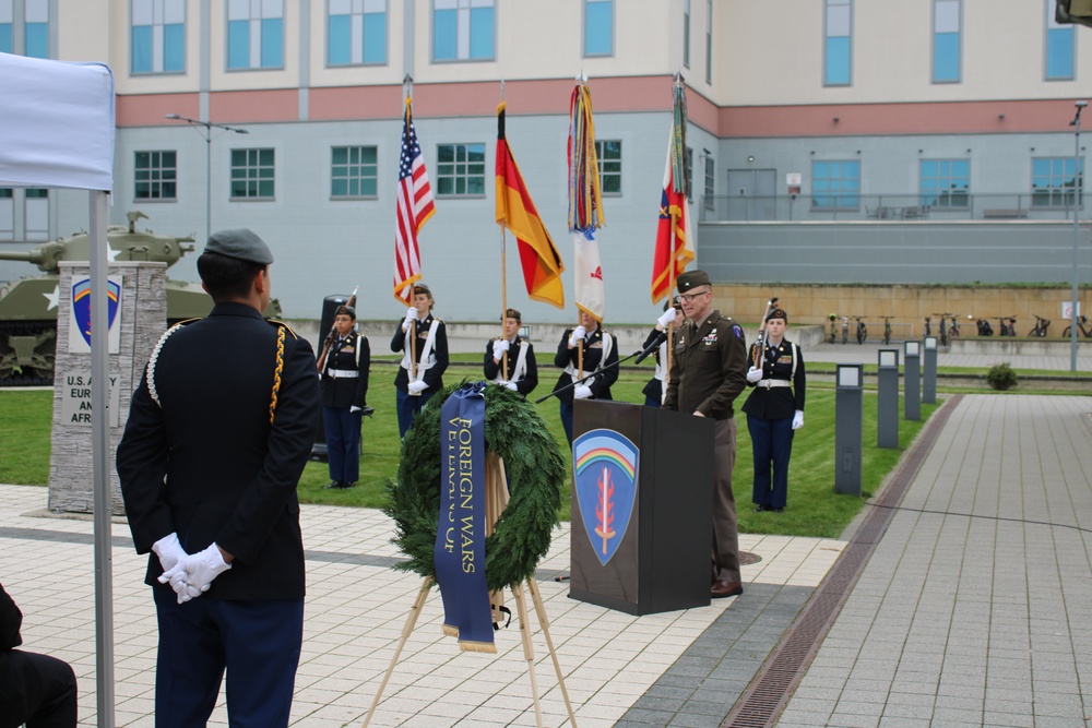 Wiesbaden High School JROTC honors veterans during U.S. Army Europe and Africa Veterans Day Observance