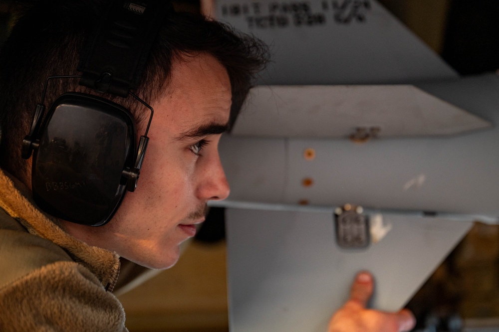 20EBS Airmen Load Weapons in Preparation for BTF 25-1 Mission