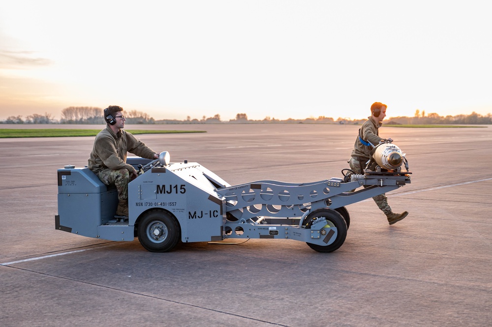 20EBS Airmen Load Weapons in Preparation for BTF 25-1 Mission