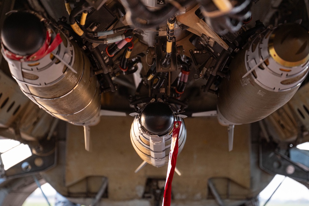 20EBS Airmen Load Weapons in Preparation for BTF 25-1 Mission