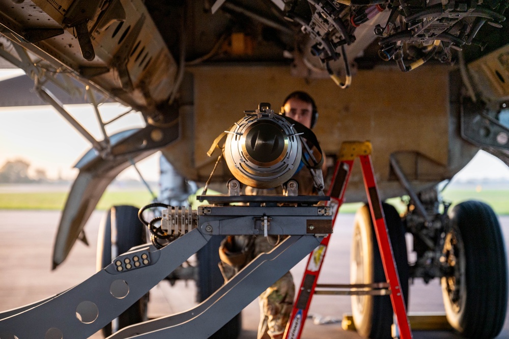 20EBS Airmen Load Weapons in Preparation for BTF 25-1 Mission