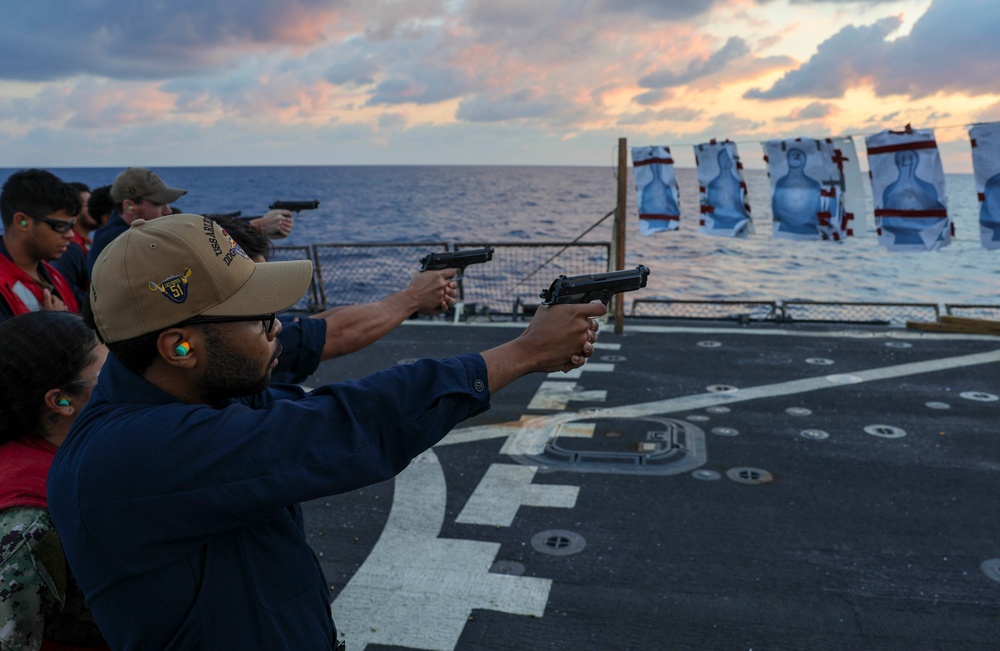 USS Arleigh Burke 9mm Shoot