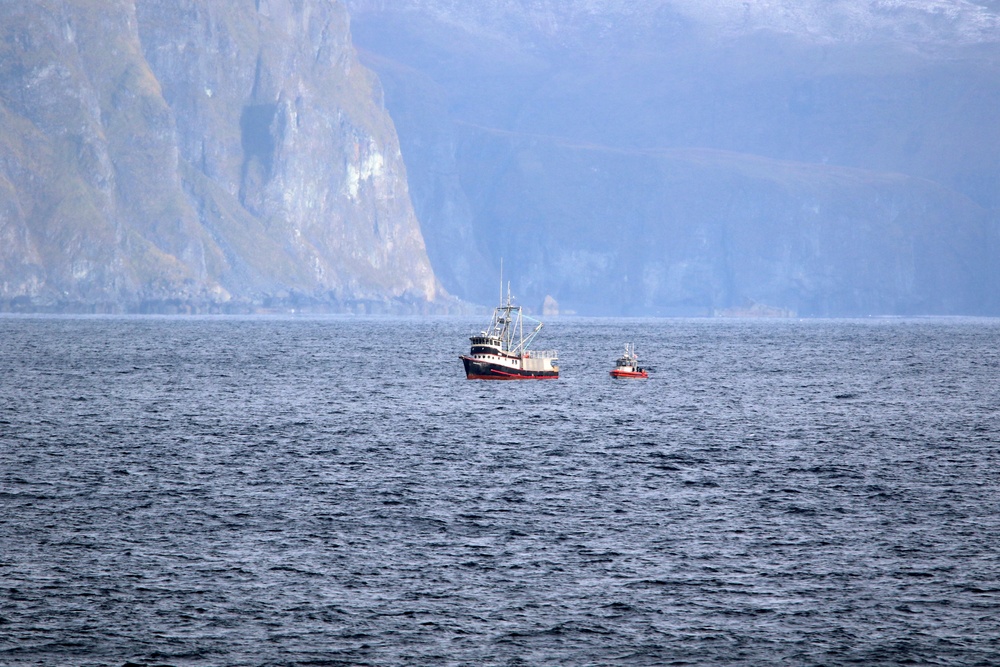 U.S. Coast Guard Cutter Stratton conducts operations throughout the Alaskan region