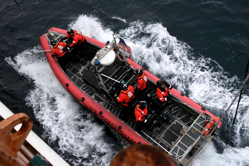 U.S. Coast Guard Cutter Stratton conducts operations throughout the Alaskan region