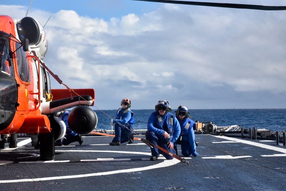 U.S. Coast Guard Cutter Stratton conducts operations throughout the Alaskan region