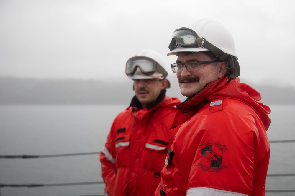 USS Higgins Conducts Sea-and-Anchor Evolution