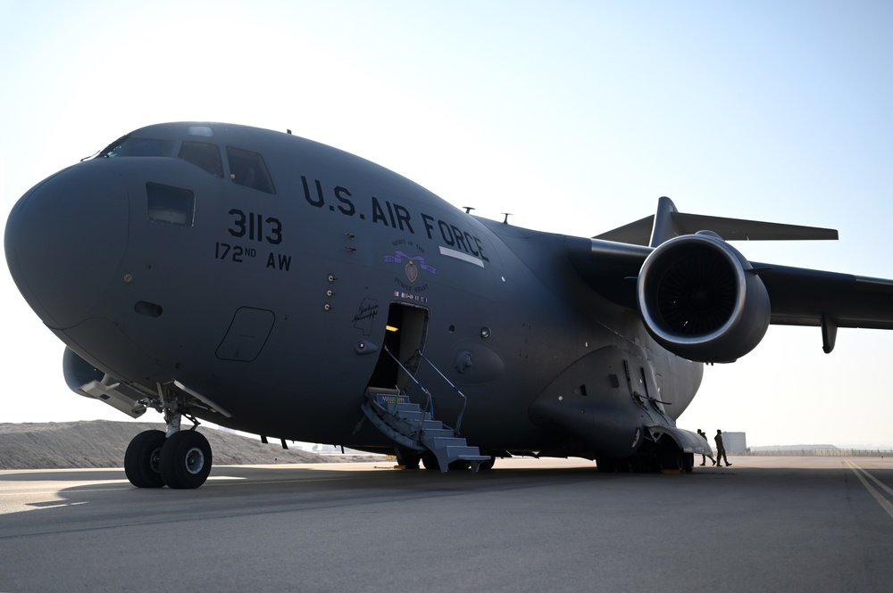 U.S. Air Force C-17s conduct Joint Airlift Operations in the U.S. Central Command AOR