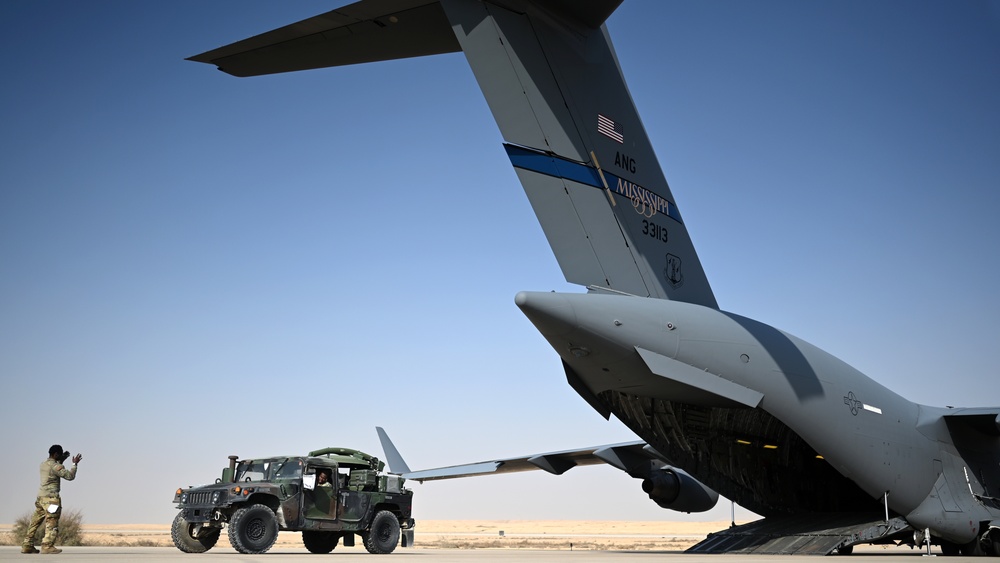 U.S. Air Force C-17s conduct Joint Airlift Operations in the U.S. Central Command AOR