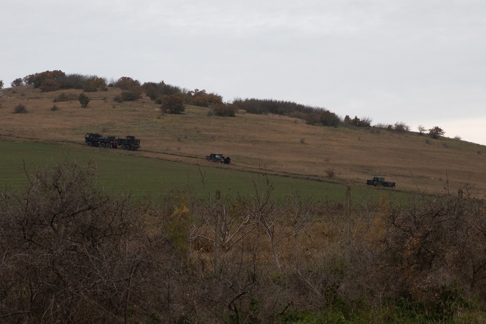 Vehicles travel uphill to set up Sentinel