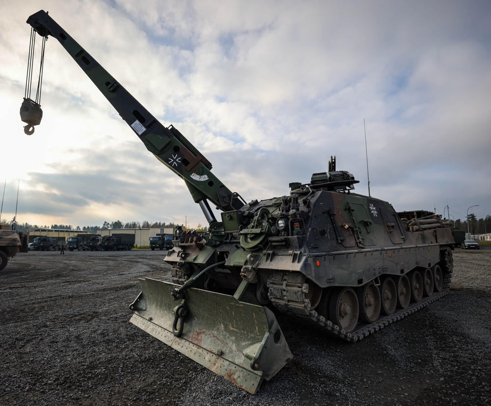 German Army weapons systems &amp; military vehicles on display during Exercise Dynamic Front 25