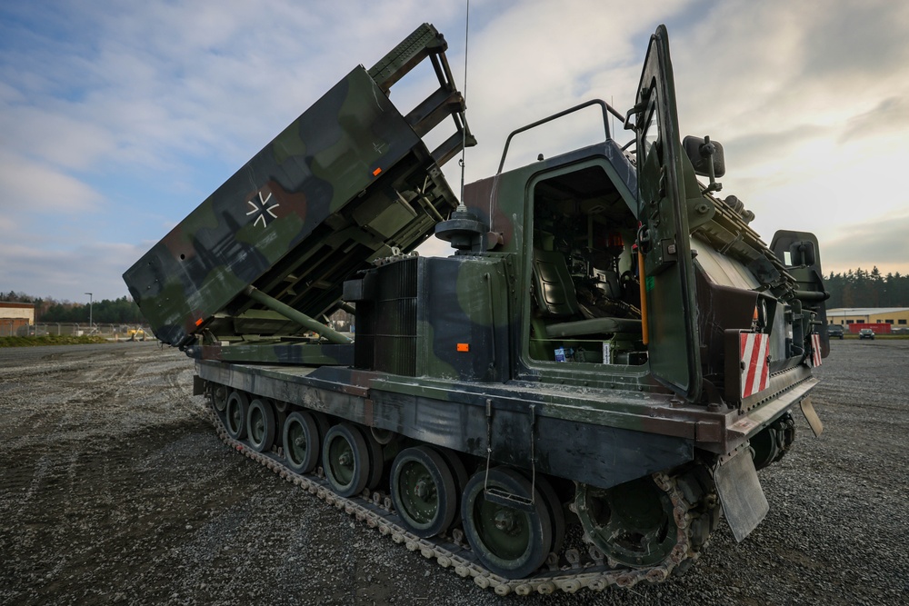 German Army weapons systems &amp; military vehicles on display during Exercise Dynamic Front 25