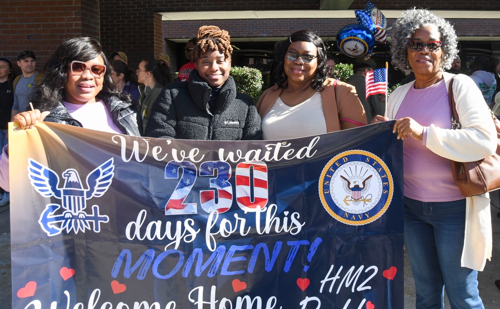 Navy Medicine Readiness and Training Command  Camp Lejeune welcomes home Expeditionary Medical Unit 10, Rotation 16 Sailors