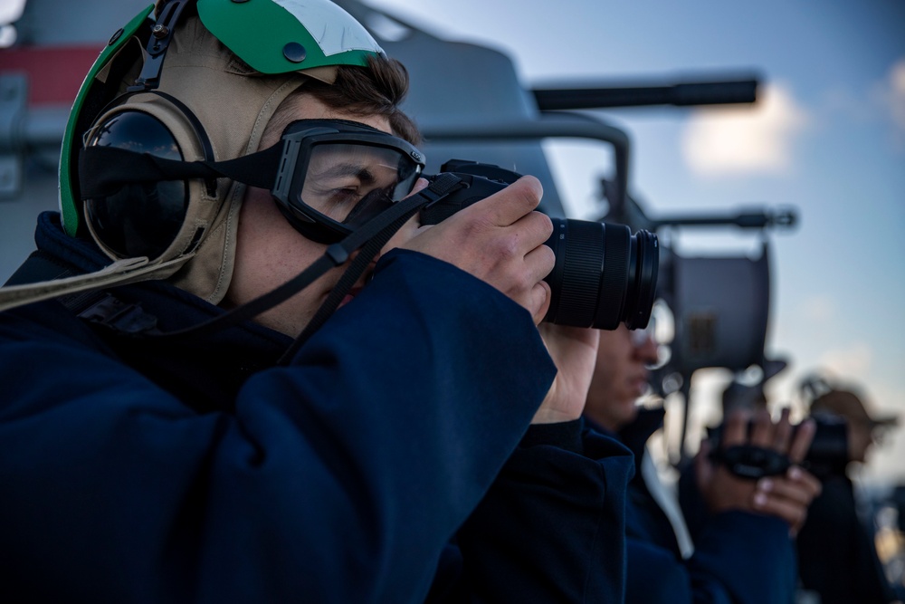 Sailors conduct a RAS