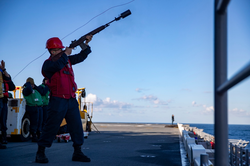 Sailors conduct a RAS