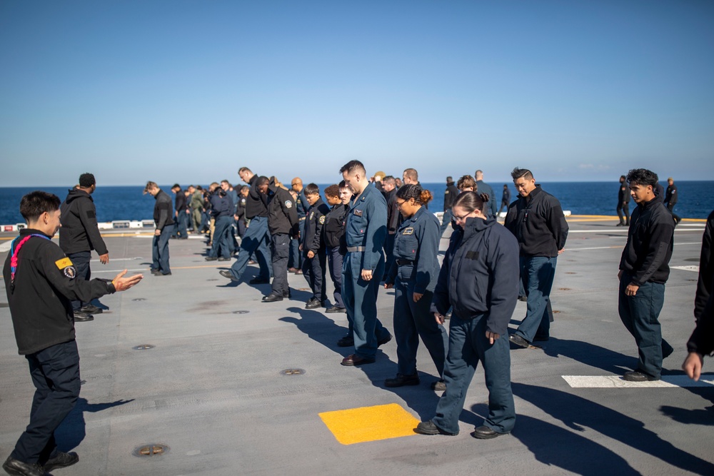 Sailors Conduct a FOD walk-down