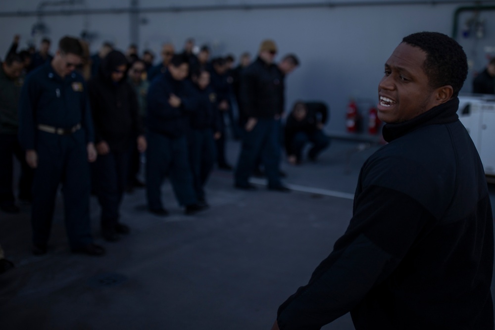 Sailors Conduct a FOD walk-down