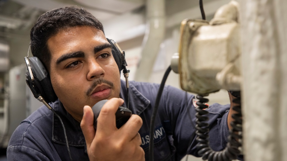 USS George Washington (CVN 73) test damage control equipment