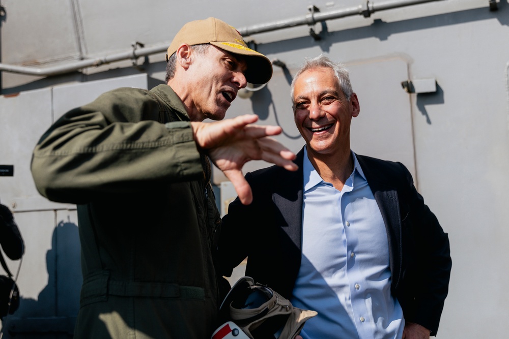 U.S. Ambassador to Japan and C7F embark aboard USS George Washington during Freedom Edge 2024