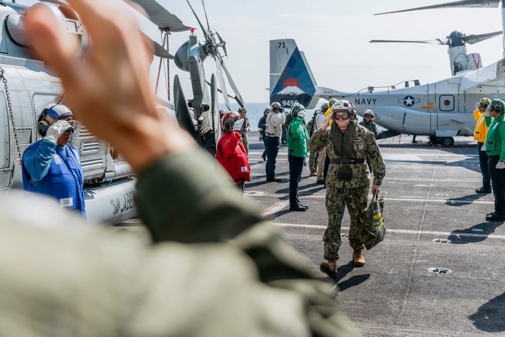 U.S. Ambassador to Japan and C7F embark aboard USS George Washington during Freedom Edge 2024