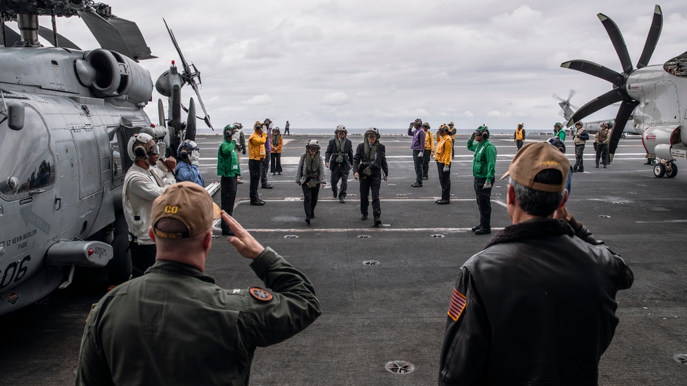 U.S. Embassy to Japan Deputy Chief of Mission, Ministry of Foreign Affairs and Ministry of Defense Officials Embark Aboard USS George Washington