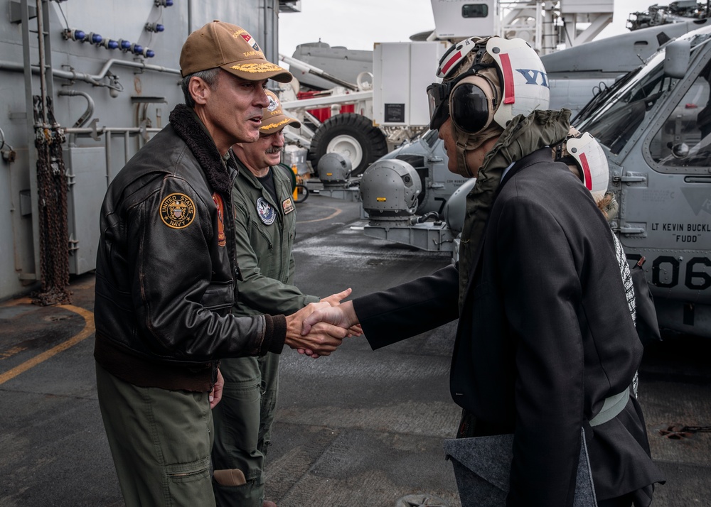 U.S. Embassy to Japan Deputy Chief of Mission, Ministry of Foreign Affairs and Ministry of Defense Officials Embark Aboard USS George Washington