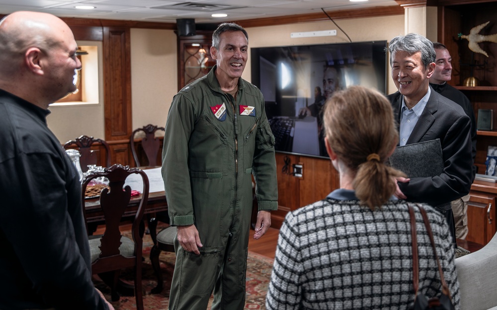 U.S. Embassy to Japan Deputy Chief of Mission, Ministry of Foreign Affairs and Ministry of Defense Officials Embark Aboard USS George Washington
