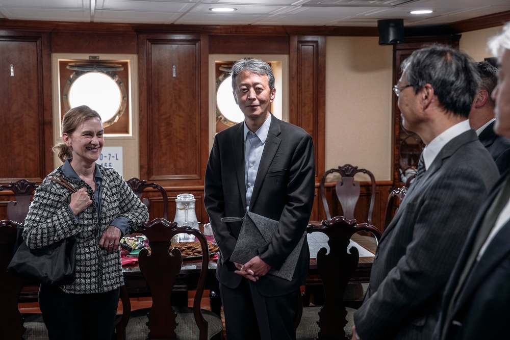 U.S. Embassy to Japan Deputy Chief of Mission, Ministry of Foreign Affairs and Ministry of Defense Officials Embark Aboard USS George Washington