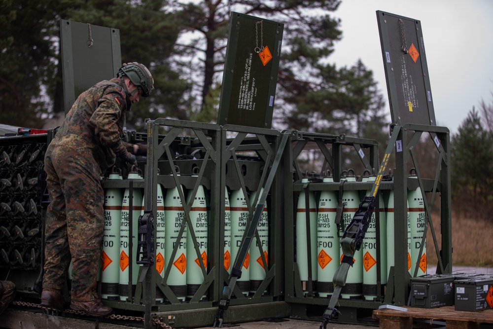 German Army ammunition distribution during Exercise Dynamic Front 25