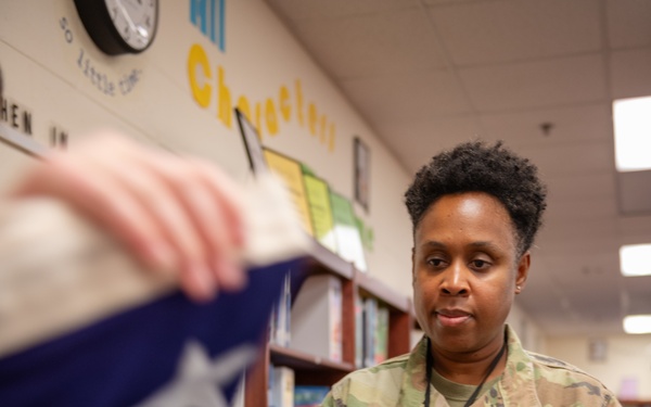 FLARNG Soldier Teaches Young Safety Patrol Students Flag Folding Traditions