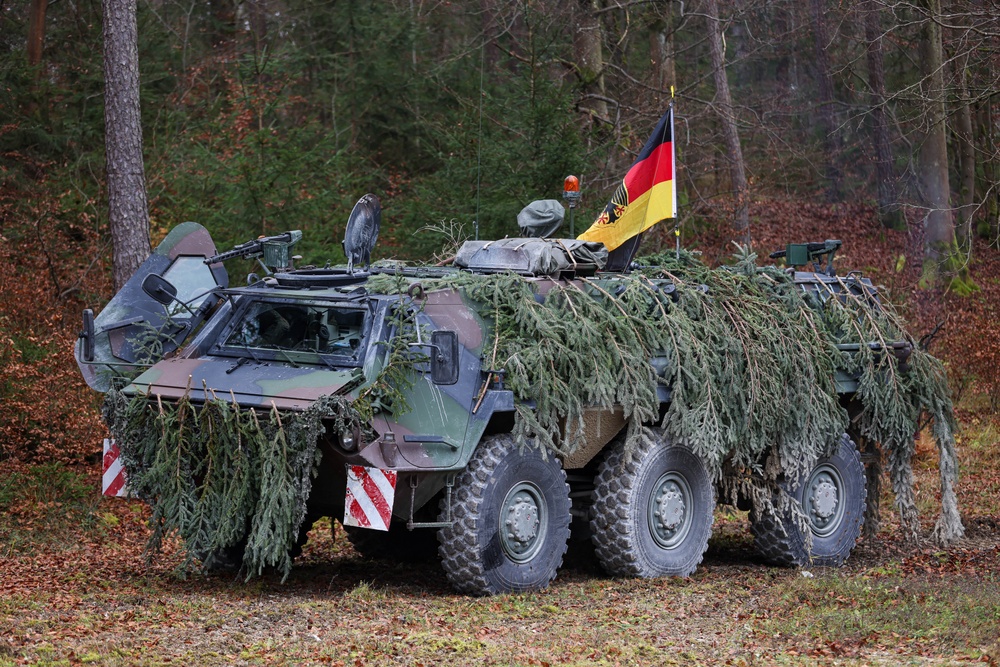 German Army camouflages TPz Fuchs during Dynamic Front 25