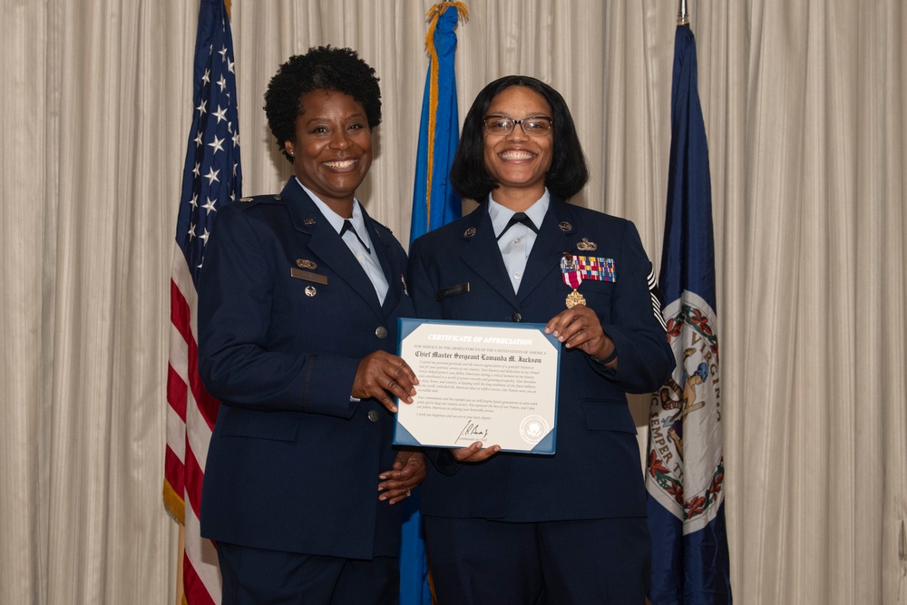 Chief Master Sgt. LaWanda Jackson retires from the 192nd Wing, Virginia Air National Guard