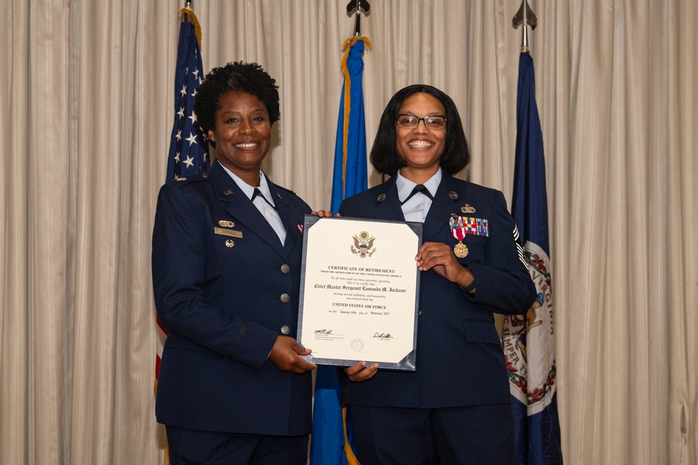 Chief Master Sgt. LaWanda Jackson retires from the 192nd Wing, Virginia Air National Guard